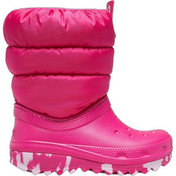 Crocs Παιδικές Μπότες Χιονιού Φούξια Αδιάβροχες με Γούνα 207684-6X0