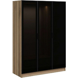 Hanah Home Τρίφυλλη Ντουλάπα Ρούχων Kale Oak 135x52x210cm 506MNR2285