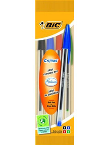 BIC Cristal Σετ Στυλό Διαρκείας 1mm Πολύχρωμο 4τμχ 8308621