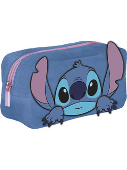Pyramid Stitch Plush Κασετίνα Βαρελάκι Μπλε SR74756