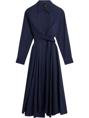 Ted Baker Midi Καθημερινό Φόρεμα Σεμιζιέ Navy Μπλε 281406