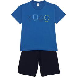 Pretty Baby Παιδική Πιτζάμα Βαμβακερή Καλοκαιρινή Royal Blue Navy Μπλε 63058