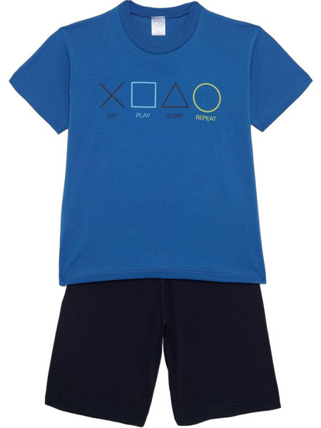 Pretty Baby Παιδική Πιτζάμα Βαμβακερή Καλοκαιρινή Royal Blue Navy Μπλε 63058