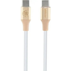 Guess Ebossed Logo USB-C to USB-C 1.5m White Golden 3666339171414