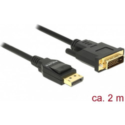 DeLOCK Καλώδιο DisplayPort 1.2 to DVI Male 2m Black 85313