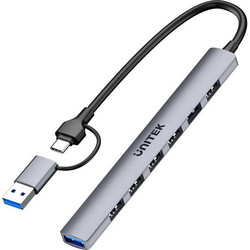 Unitek H1209AGY01 USB Hub 3.0 USB-C με 7 Θύρες USB-A
