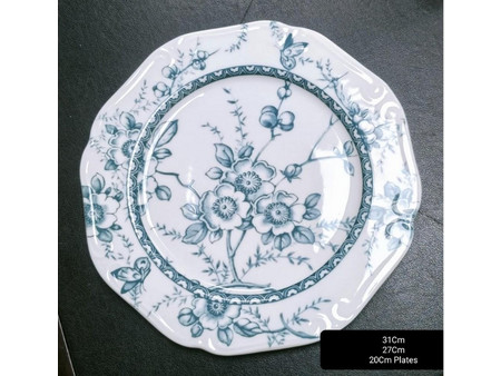 Oriana Ferelli Tiffany Πιάτα Φρούτου Πορσελάνης 20cm 6τμχ TIFFANY-GREEN
