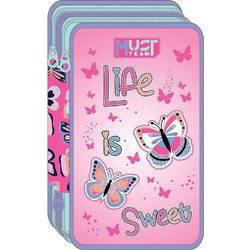 Must Life Is Sweet Κασετίνα Γεμάτη με 3 Θήκες Ροζ 586735