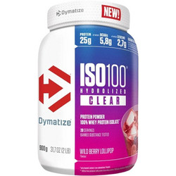 Dymatize ISO 100 Hydrolyzed Clear Wild Berry Lollipop Πρωτεΐνη Ορού Γάλακτος Γράμμωσης Χωρίς Γλουτένη 512gr