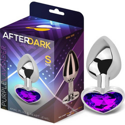 LateToBed Afterdark Heart Πρωκτική Σφήνα Diamond Plug 7cm Ασημί Μωβ AD-247