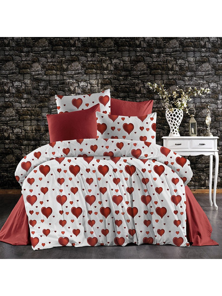 Dimcol Πάπλωμα Μονό 160x240 Πάθος 607 White Red