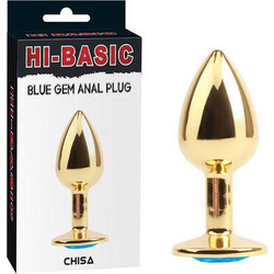 Chisa Novelties Hi-Basic Πρωκτική Σφήνα Diamond Plug 7.1cm Μπλε Χρυσή