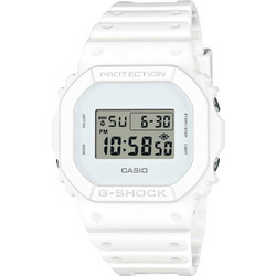 Casio G-Shock Ψηφιακό Ανδρικό Ρολόι Χρονογράφος με Λευκό Καουτσούκ Λουράκι DW-5600WW-7ER