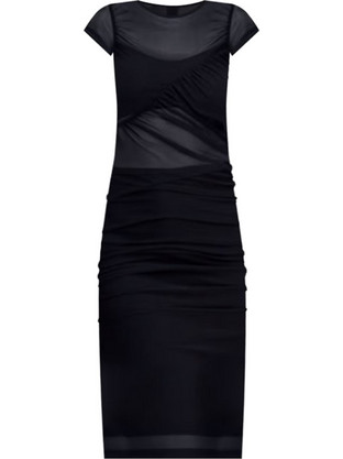 Guess Gracey Midi Φόρεμα για Γάμο / Βάπτιση Μαύρο W5YK66KBAH2-JBLK