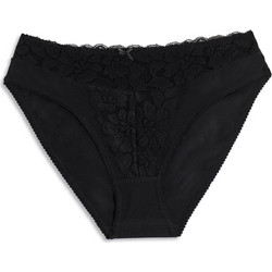 Cotonella Γυναικείο Slip με Δαντέλα Μαύρο ADC88-00002