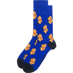 John Frank Dollar Ανδρικές Κάλτσες Ψηλές με Σχέδια Royal Blue W21JFLSFUN67