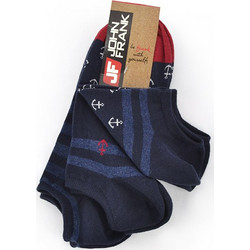 John Frank Ανδρικές Κάλτσες Κοντές με Σχέδια Navy Μπλε 3Pack JF3SSMC19S41