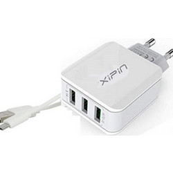 Xipin EU-15T Φορτιστής με Καλώδιο Lightning με 3 Θύρες USB-A 17W Power Delivery