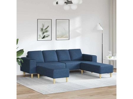 vidaXL Γωνιακός Καναπές σε σχήμα Π Μπλε 250x188x76cm 3335119