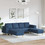vidaXL Γωνιακός Καναπές σε σχήμα Π Μπλε 250x188x76cm 3335119