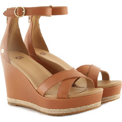 UGG Ezrah Καλοκαιρινές Γυναικείες Πλατφόρμες Ψηλές Ταμπά 1119980-TLTH