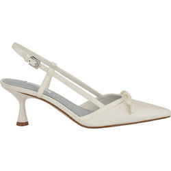 Nine West REEGA Γόβες Slingback Δερμάτινες με Λεπτό Χαμηλό Τακούνι Εκρού 07-140