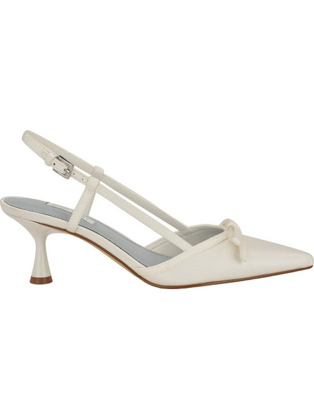 Nine West REEGA Γόβες Slingback Δερμάτινες με Λεπτό Χαμηλό Τακούνι Εκρού 07-140