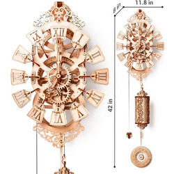 Wood Trick Pendulum Clock WDTK035