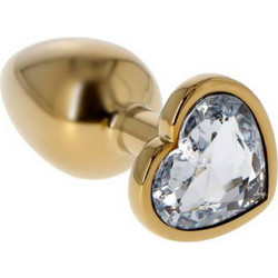 Toyz4lovers Heart Πρωκτική Σφήνα Diamond Plug 7cm Χρυσή