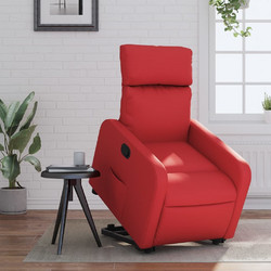 vidaXL Πολυθρόνα Relax με Υποπόδιο Ανακλινόμενη Δερματίνη Κόκκινη 3206754
