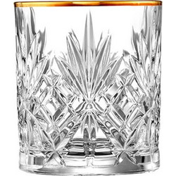 RCR Crystal Σετ Ποτήρια Ουίσκι Κρύσταλλο Melodia Διαφανή Χρυσά 240ml 6τμχ 0803271