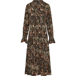 Funky Buddha Maxi Καθημερινό Φόρεμα Μεταξωτό Καφέ FBL012-123-13