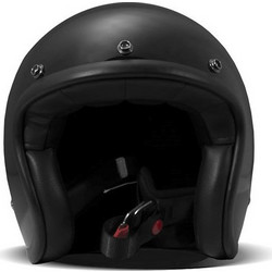 DMD Retro Solid Black Κράνος Μηχανής Jet