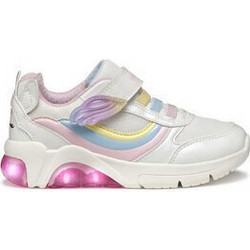 Geox Παιδικά Sneakers με Φωτάκια Μπεζ Φούξια J55M4A0KNGNC0653