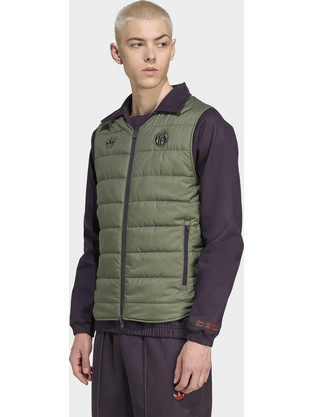 Adidas Αμάνικο Αθλητικό Ανδρικό Μπουφάν Puffer Χακί JM9433