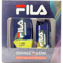 Fila Turbo Boost Revitalising Sport Shampoo & Shower Gel 250ml + Deodorant Spray 150ml
