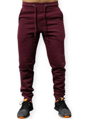 Cotton Point Nemesis Ανδρικό Παντελόνι Φόρμας Fleece με Λάστιχο Μπορντό CP4405