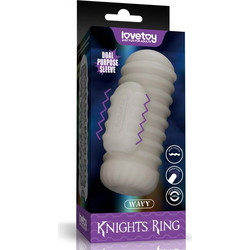 Lovetoy Knights Ring Wavy Ελαστικό Δαχτυλίδι Πέους με Δόνηση 3cm Διαφανές