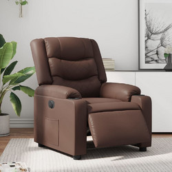 vidaXL Πολυθρόνα Relax με Υποπόδιο Ανακλινόμενη Δερματίνη Καφέ 3206545