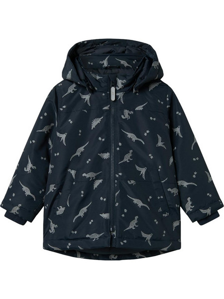Name It Παιδικό Μπουφάν Χειμωνιάτικο Softshell Αδιάβροχο Μαύρο Ανθρακί 13243678