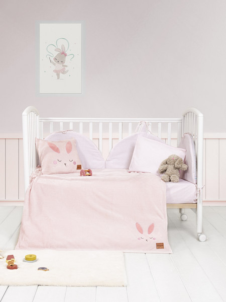 Nima Bunny Κουβέρτα Κούνιας Βελουτέ 110x150 Ροζ
