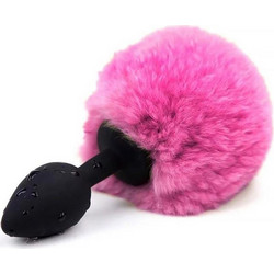 LateToBed Afterdark Pompon Small Πρωκτική Σφήνα 7cm Μαύρη Ροζ