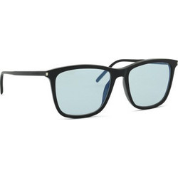 Saint Laurent SL851 006 Ανδρικά Γυαλιά Ηλίου Τετράγωνα Κοκάλινα Μαύρα με Μπλε Φακό