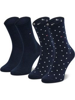Tommy Hilfiger Βαμβακερές Γυναικείες Κάλτσες Navy Μπλε 2Pack 100001493-003