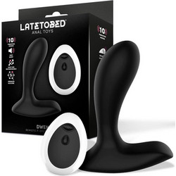 LateToBed Dwen P-Spot Πρωκτική Σφήνα με Δόνηση 12cm Μαύρη LT-975