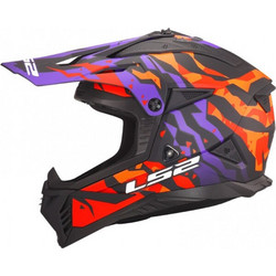 LS2 MX708 Fast II Grotesk Purple Matt Orange Κράνος Μηχανής Motocross 1450gr
