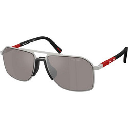 Prada PRB51S 18X80I Ανδρικά Γυαλιά Ηλίου Aviator Μεταλλικά Ασημί με Μαύρο Φακό