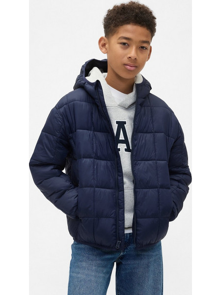 Gap Παιδικό Μπουφάν Χειμωνιάτικο Puffer Αντιανεμικό Navy Μπλε 819222000