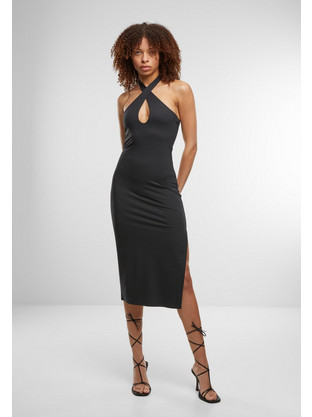 Urban Classics Midi Καλοκαιρινό Βραδινό Φόρεμα Μαύρο TB7499-00007