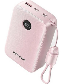 Vention FKBP0-C Power Bank 20000mAh 22.5W με Θύρα USB-A & 2 Θύρες USB-C Pink